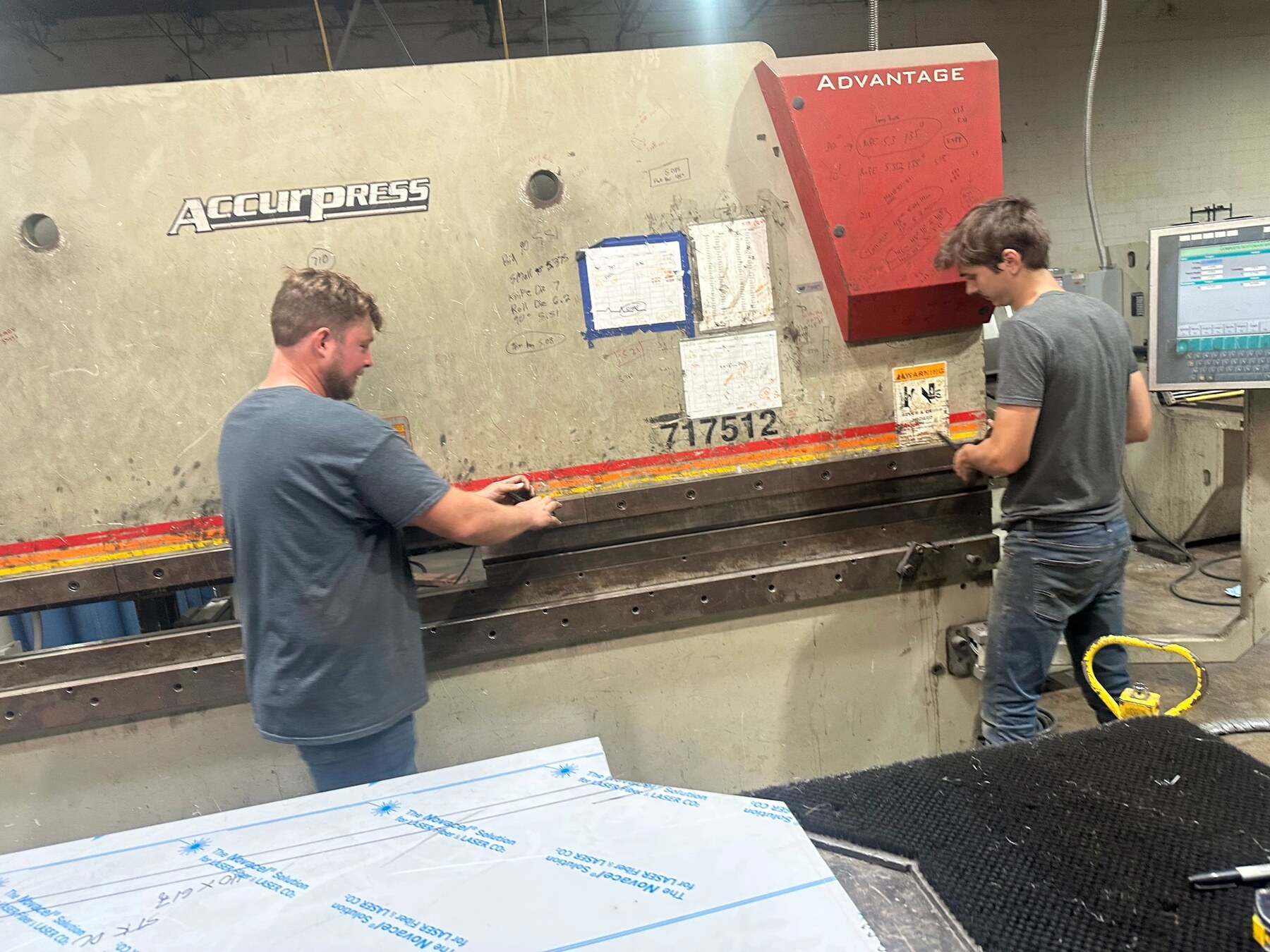 Cline's team forming stainless steel in the Atlanta fabrication shop